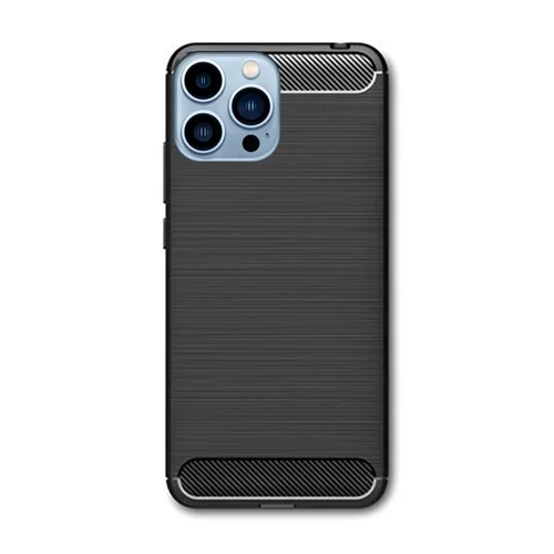iPhone 15 Pro Max Telefontok - Forcell CARBON fekete szilikon hátlap tok