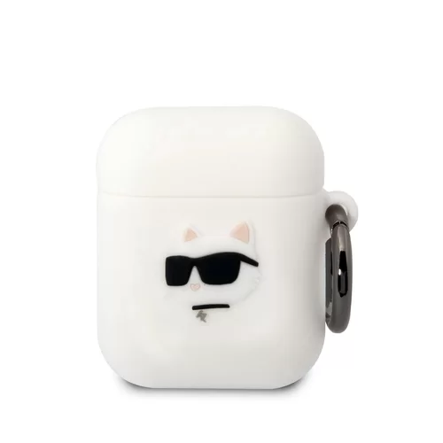 Karl Lagerfeld 3D Choupette Head Airpods 1/2 tartó - fehér szilikon tok