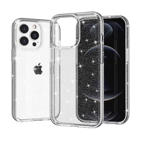 iPhone 15 Pro Max Telefontok - Glitter - átlátszó csillámos hátlap tok