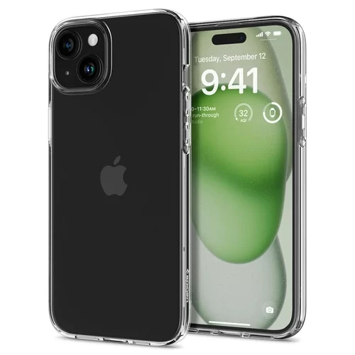 iPhone 15 Plus Telefontok - SPIGEN Liquid Crystal Clear - átlátszó hátlap tok