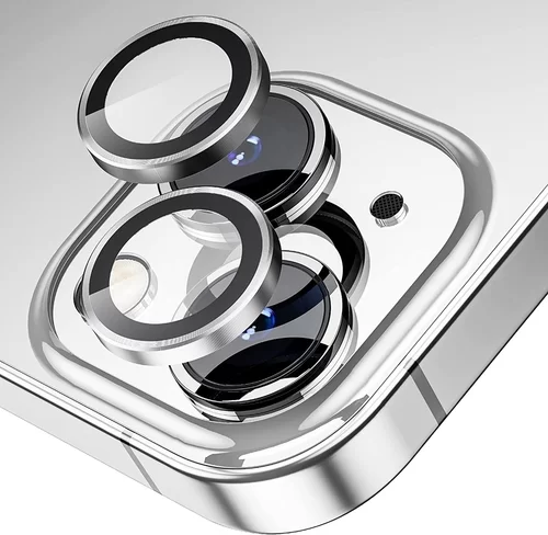 Kameralencse védőkeret iPhone 15 - Metal - üveg