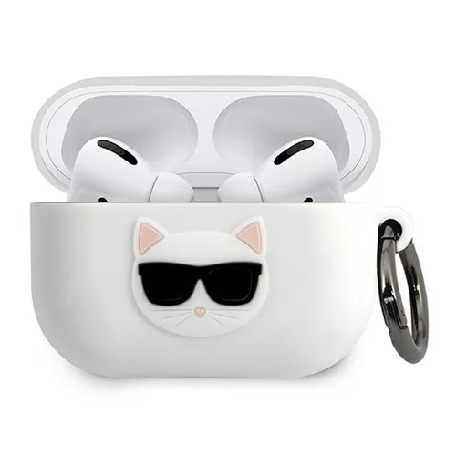 Karl Lagerfeld Choupette AirPods Pro tartó- fehér szilikon tok