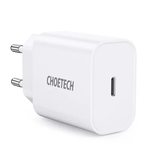 Choetech Q5004 Telefon töltő - Type-C (USB-C) fehér hálózati töltőfej, 20W/3A