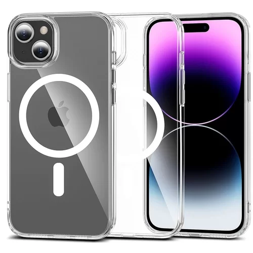 iPhone 15 Telefontok - Tech-Protect Flexair Hybrid - MagSafe kompatibilis átlátszó műanyag hátlap tok, szilikon kerettel