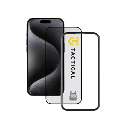 iPhone 15 Pro üvegfólia - Tactical Glass Impact Armour fekete tokbarát Slim 3D üvegfólia