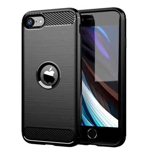 iPhone SE3 2022 Telefontok - Forcell Carbon Fiber fekete szilikon tok