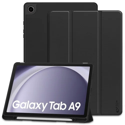 Samsung Galaxy Tab A9 8.7 X110 / X115 Tablettok - fekete smart case tablet tok, ceruza tartóval