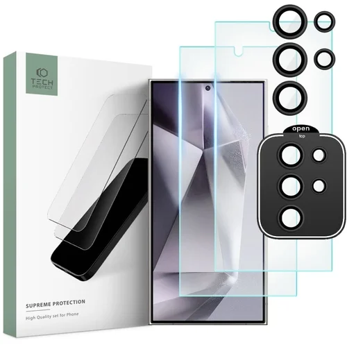 Samsung Galaxy S24 Ultra üvegfólia- TECH-PROTECT Supreme - 2 db üvegfólia + 1db fekete keretes kamera védőkeret