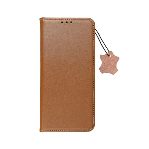 Xiaomi Redmi Note 13 5G Telefontok - Eredeti bőr Smart barna mágneses szilikon keretes könyvtok
