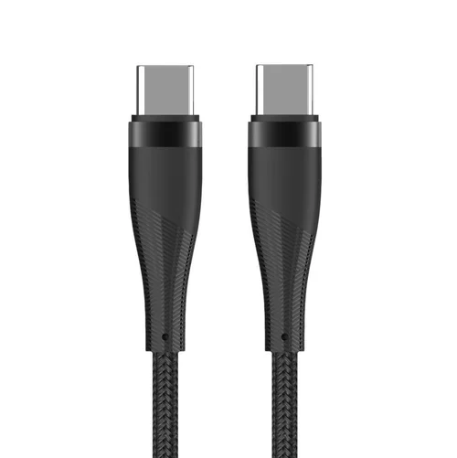 Maxlife MXUC-08 Kábel - Type-C (USB-C) / Type-C (USB-C) fekete szövet kábel 1m, 100W