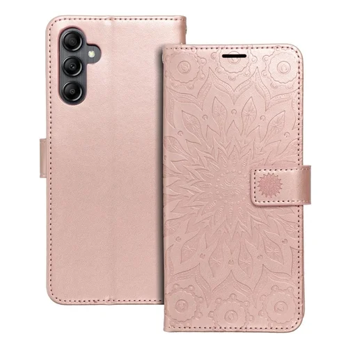 Samsung Galaxy A14 5G Telefontok - MEZZO mandala mintás rose gold mágneses szilikon keretes könyvtok