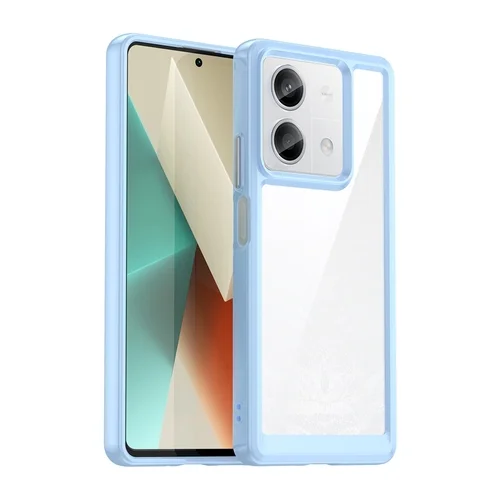 Xiaomi Redmi Note 13 Pro+ 5G Telefontok - átlátszó hátlap tok, kék szilikon kerettel