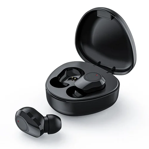 TWS M9 Headset - fekete bluetooth headset, töltő tokkal