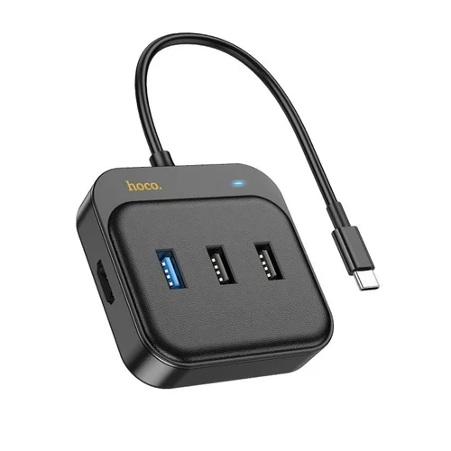 HOCO HB36 HUB Adapter - 5in1 porttal, Type-C / USB / HDMI, fekete adapter