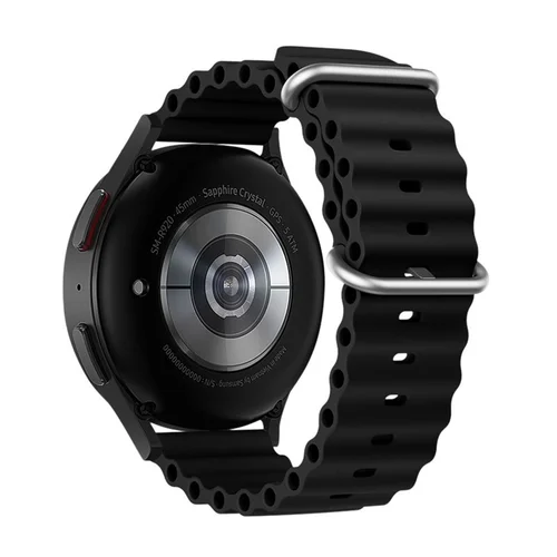 Okosóra szilikon szíj - Samsung Galaxy Watch 3 (45 mm) szíj - F- Design FS01 - fekete szilikon szíj (szíj szélesség: 22 mm)