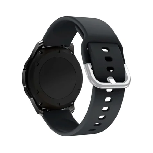 Okosóra szilikon szíj - Samsung Galaxy Watch 3 (45 mm) szíj - Strap - fekete szilikon szíj (szíj szélesség: 22 mm)