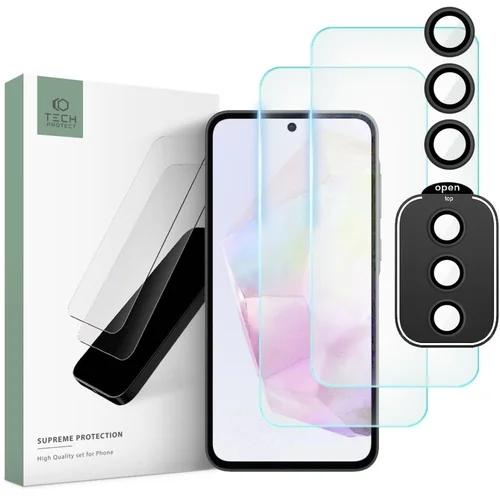 Samsung Galaxy A35 5G üvegfólia- TECH-PROTECT Supreme - 2 db üvegfólia + 1db fekete keretes kamera védőkeret
