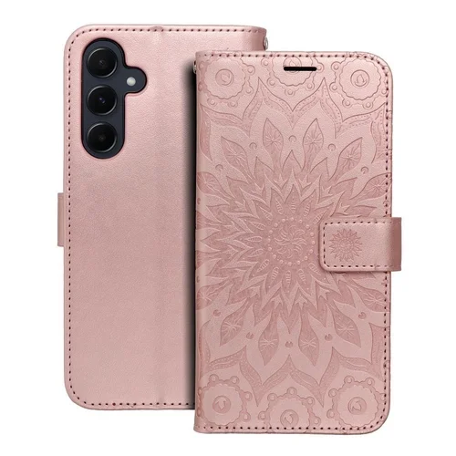Samsung Galaxy A34 5G Telefontok - MEZZO mandala mintás rose gold mágneses szilikon keretes könyvtok