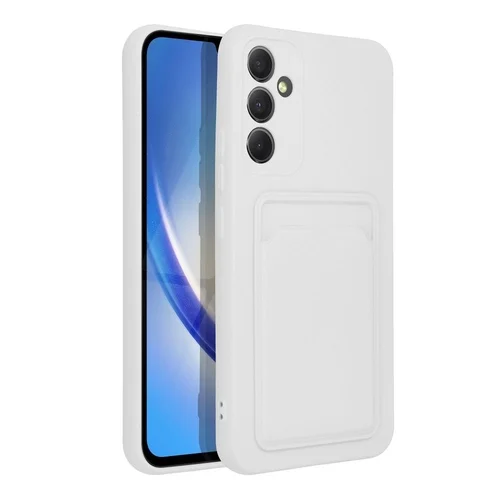 Telefontok Samsung Galaxy A55 5G - Forcell Card - fehér kártyatartós szilikon hátlap tok