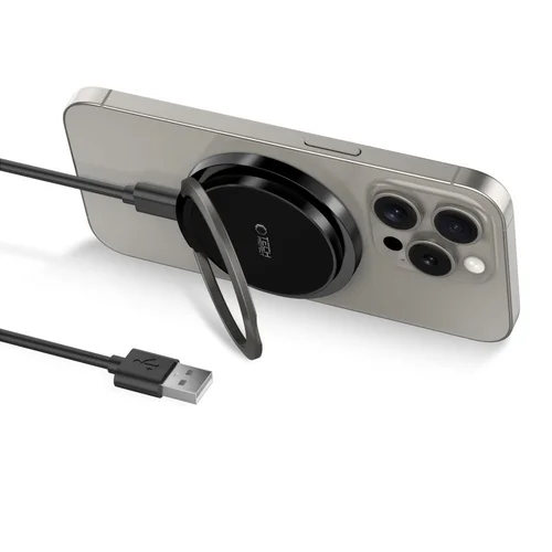TECH-PROTECT QI15W-A33 töltő - MagSafe kompatibilis vezeték nélküli töltő és kitámasztó, fekete