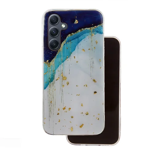Samsung Galaxy A55 5G telefontok - Gold Glam Iceberg - mintás műanyag hátlap tok, szilikon kerettel