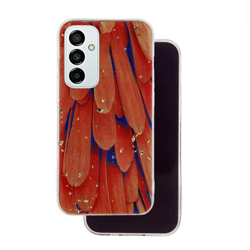 Samsung Galaxy A25 5G telefontok - Gold Glam Orange - mintás műanyag hátlap tok, szilikon kerettel