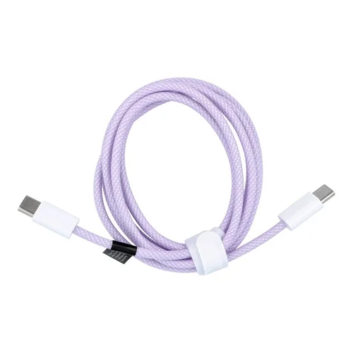 Univerzális kábel - Type-C (USB-C) / Type-C (USB-C) lila szövet kábel 1,5m, 60W