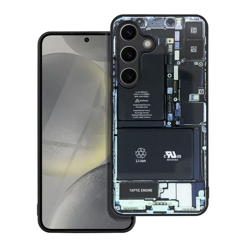 Samsung Galaxy A55 5G - Tech design1 - mintás műanyag hátlap tok, szilikon kerettel ﻿
