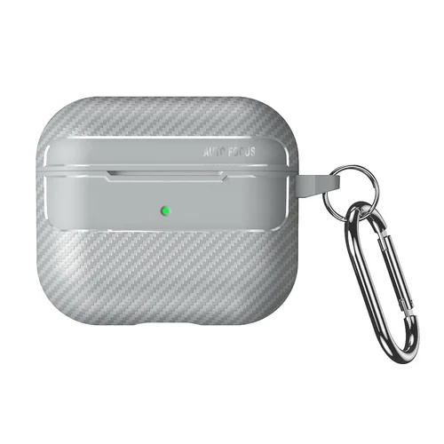 AirPods 3 tartó - Carbon mintás szürke, karabinerrel