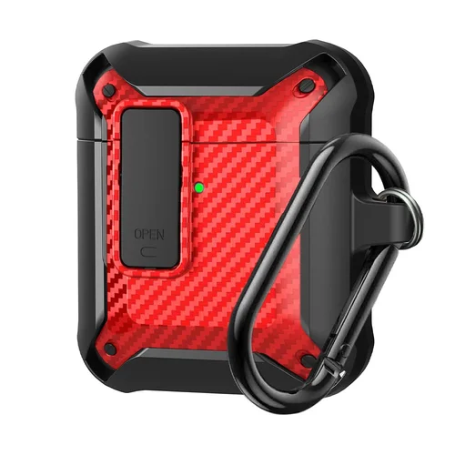 AirPods 1/2 tartó - Nitro piros / fekete, karabinerrel