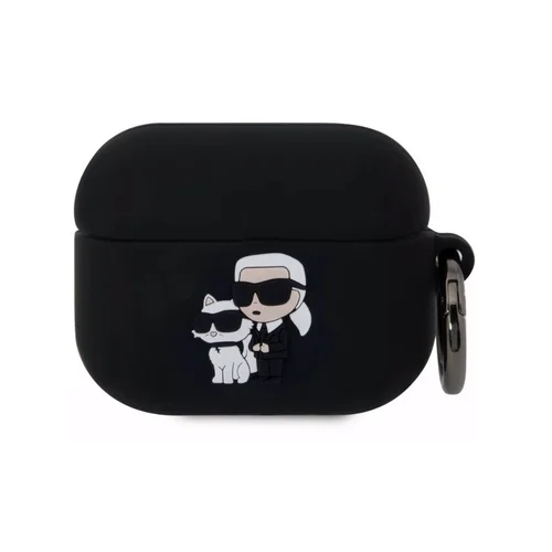 Airpods PRO 1 tartó: Karl Lagerfeld & Choupette 3D - fekete szilikon tok ﻿