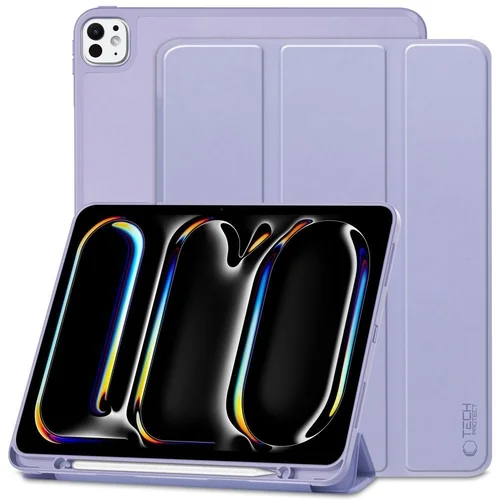 Tablettok iPad Pro 13 2024 (7. Gen, 13 coll) - lila smart case, ceruza tartóval