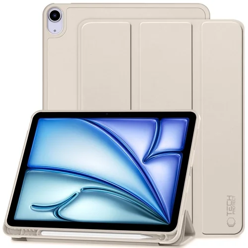 Tablettok iPad Air 5 (2022, 10,9 coll) - homok színű smart case ceruza tartóval