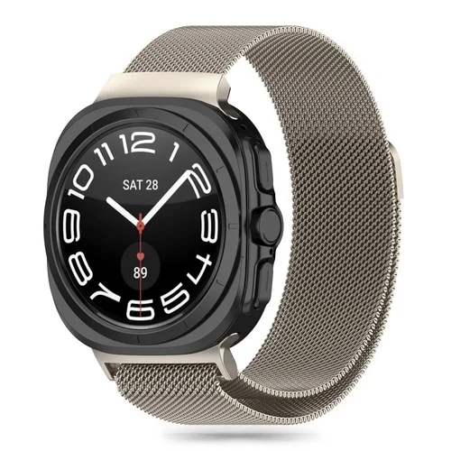 Samsung Galaxy Watch ULTRA (47 mm) - TECH-PROTECT Milaneseband - mágneses homokszínű fémszíj