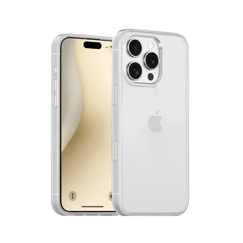 iPhone 16 Pro telefontok - átlátszó hátlap tok, átlátszó szilikon kerettel ﻿