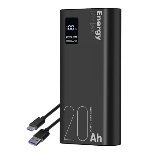 Powerbank: OBAL:ME EnergyPulse Powerbank 20000mAh 22.5W Fekete