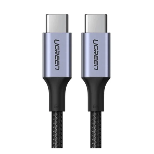 Ugreen US316 kábel - Type-C (USB-C) / Type-C (USB-C) fekete szövet kábel 1,5m, 100W