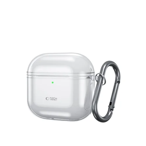 Airpods 4 tartó: AirPods 4 tartó - átlátszó szilikon, fém karabinerrel