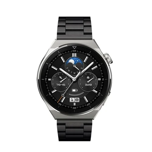 Samsung Galaxy Watch 3 (45 mm) okosóra szíj - F- Design FS06 - fekete fém szíj (szíj szélesség: 22 mm)