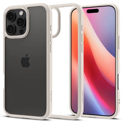 Telefontok iPhone 16 Pro Max - SPIGEN ULTRA HYBRID - átlátszó/titánium szilikon tok