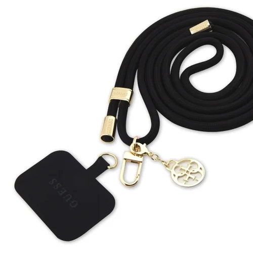 GUESS Crossbody Strap 4G - Univerzális - tokba helyezhető nyakba akasztó - fekete/arany ﻿