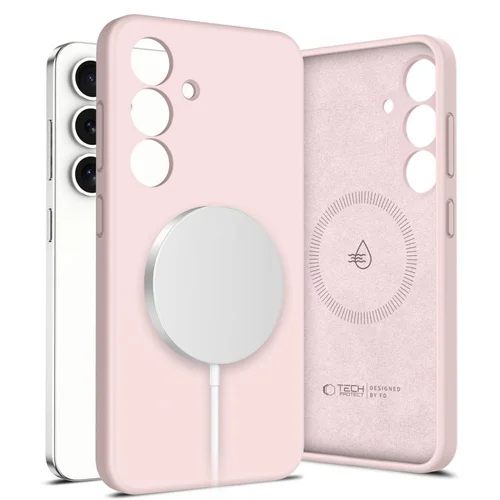 Samsung Galaxy S25 telefontok - Tech-Protect Liquid - MagSafe kompatibilis pink hátlap tok ﻿