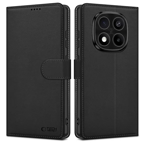 Xiaomi Redmi Note 14 Pro+ 5G telefontok - Tech- Protect Wallet - fekete bőr könyvtok, ráhajtófüllel ﻿