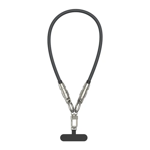 BWOO X310 - 2in1 tokba helyezhető nyakba akasztó és Type-C / Type-C (USB-C) kábel - fekete