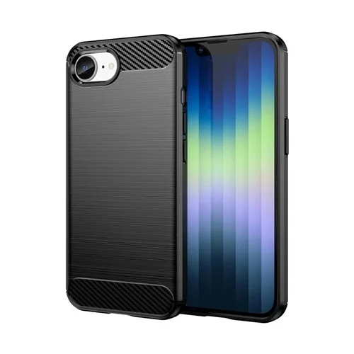 iPhone 16e telefontok - Carbon Fiber - fekete szilikon hátlap tok