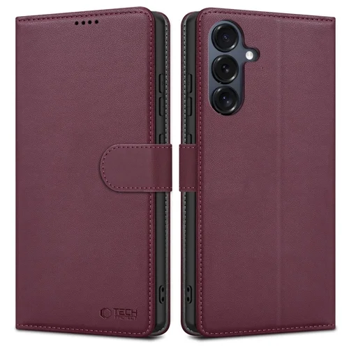 Samsung Galaxy A36 5G telefontok  Tech- Protect Wallet - szeder színű bőr könyvtok, ráhajtófüllel 