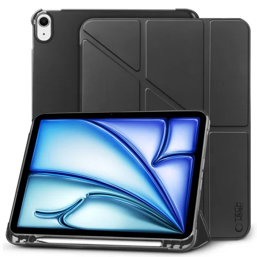 Tablettok iPad Air 7 (2025, M3, 11 coll) - fekete ORIGAMI smart case, ceruza tartóval