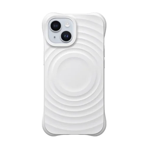 iPhone 15 telefontok - Pastel Wave - MagSafe kompatibilis fehér szilikon hátlap tok