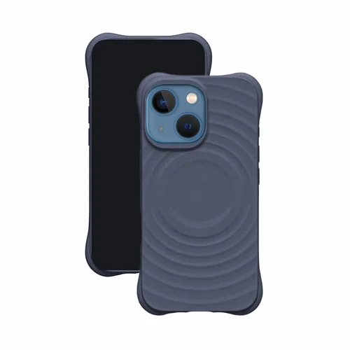 iPhone 15 telefontok - Pastel Wave - MagSafe kompatibilis szürkéskék szilikon hátlap tok