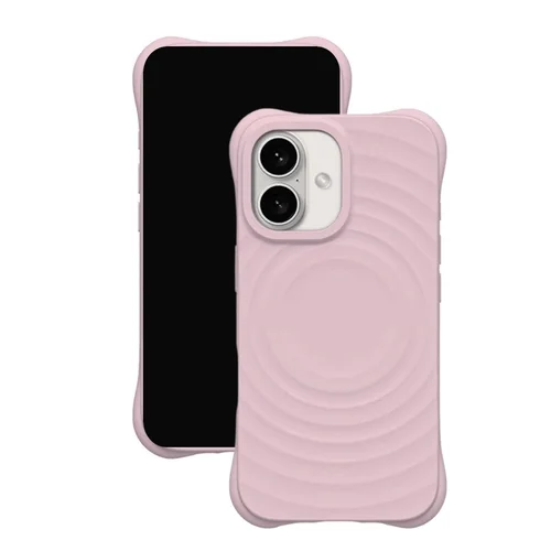 iPhone 16 telefontok - Pastel Wave - MagSafe kompatibilis lila szilikon hátlap tok